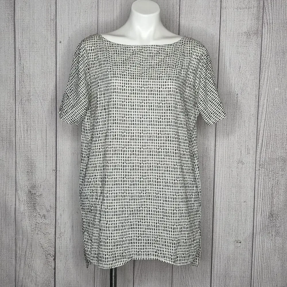 Ilana Kohn X UO Cotton Dash Print Oversized Shift Tunic Mini Dress, sz Medium
